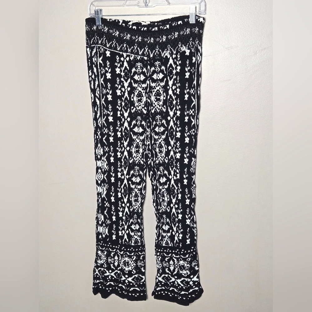 Soft Surroundings Boho Festival Gauze Flare Leg Pants, Petite Medium